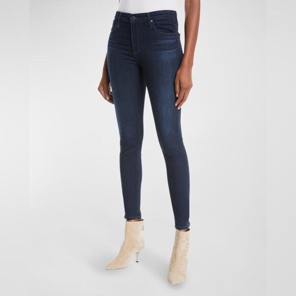 AG Adriano Goldschmied Women’s Farrah High-Rise Skinny Jeans Dark Blue Size 27 - Picture 1 of 15